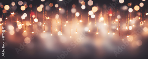Hintergrund mit Glitter, Lichter, Lichterkette, Funkeln, Sterne in rot, gold, weiß und schwarz als bokeh Banner photo