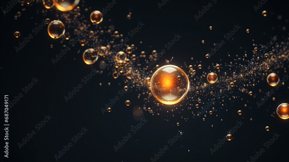 3d flowing abstract bubbles or particles.
