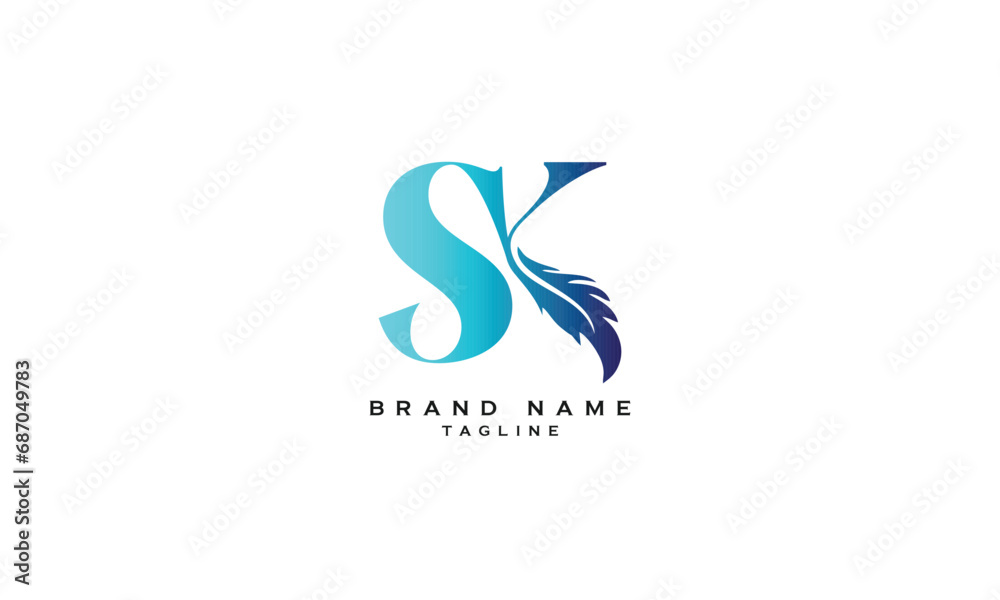 SK, KS, Abstract initial monogram letter alphabet logo design SK, KS, Abstract initial monogram letter alphabet logo design
