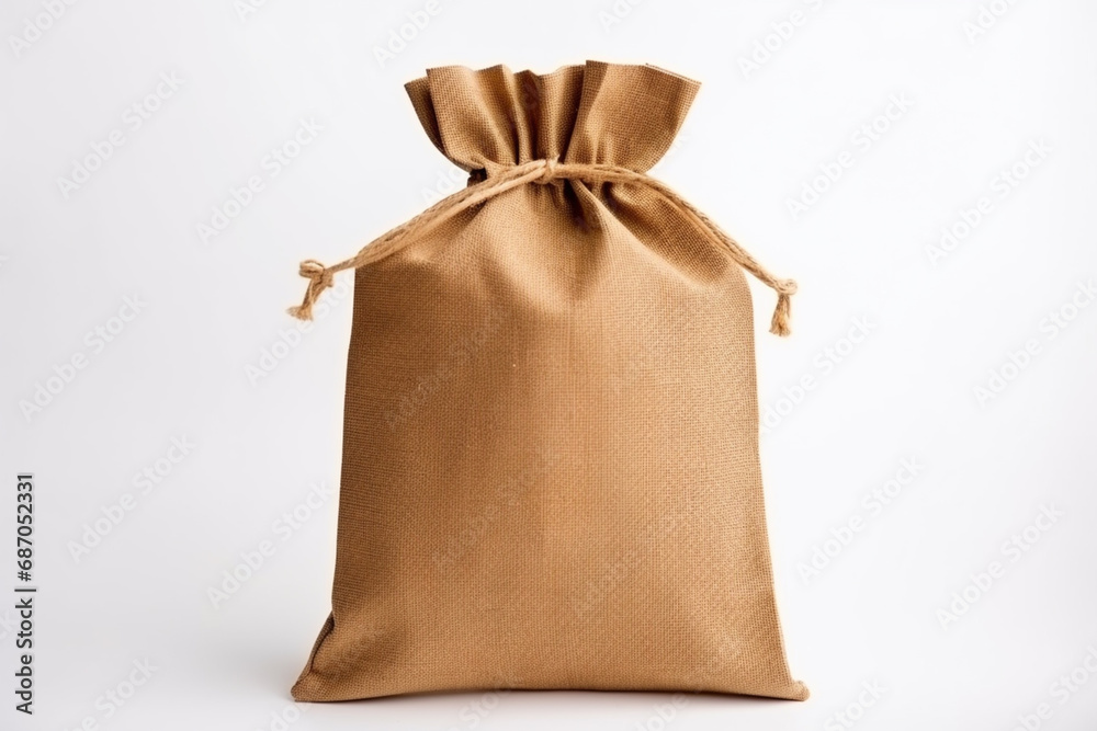 a jute bag on isolated white background, mockup a jute bag on isolated white background, mockup