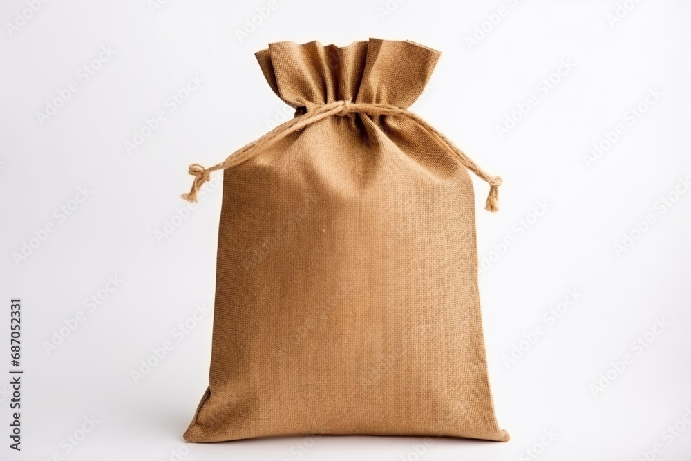 a jute bag on isolated white background, mockup