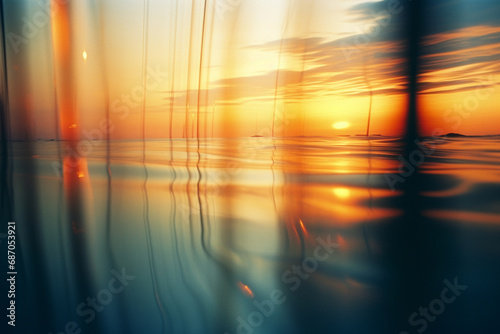 The enchanting beauty of a coastal sunset captured through a lens of abstraction.