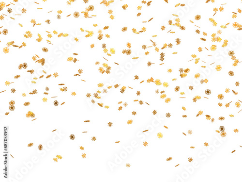 Realistic Golden Confetti and serpentine explosion For The Festival Party Ribbon Blast Carnival Elements Or Birthday Celebration
 photo