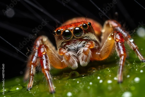 Photo of two spiders engaged in a courtship display. Generative AI © Aditya