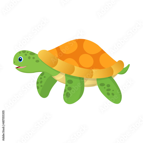 Sea turtle cartoon vector graphic