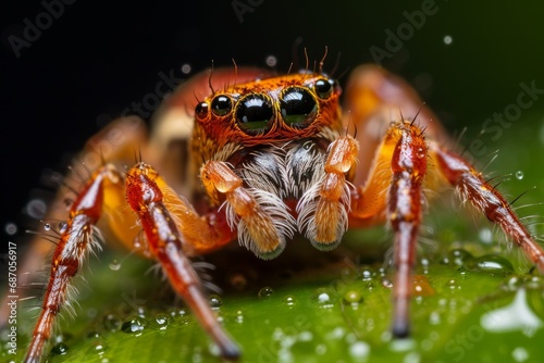 Photo of two spiders engaged in a courtship display. Generative AI © Aditya