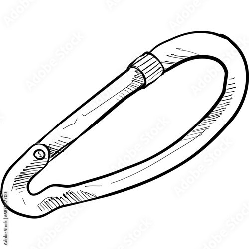 carabiner handdrawn illustration