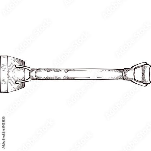 Hoe handdrawn illustration