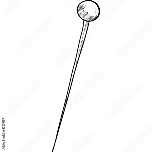 straight pin handdrawn illustration