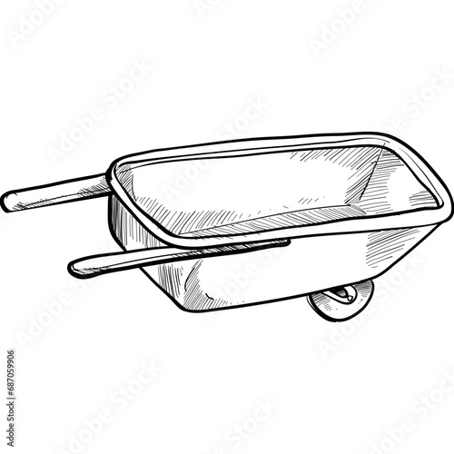 wheelbarrow handdrawn illustration
