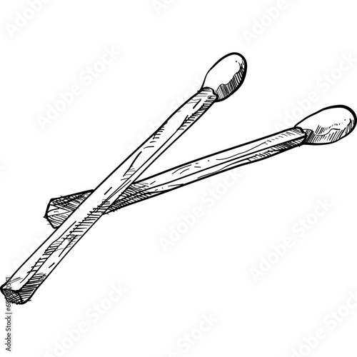 matchstick handdrawn illustration