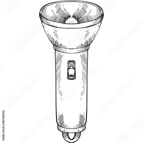 flashlight handdrawn illustration