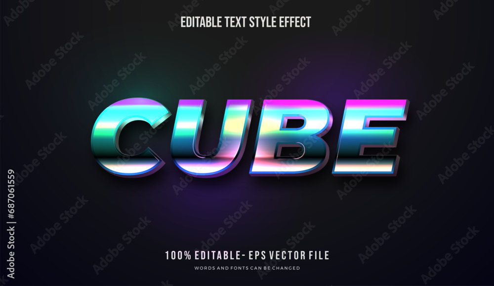 Modern editable text effect vibrant modern color shiny blue. Text style effect. Editable fonts vector files	