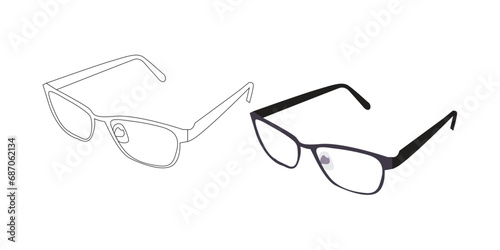 glasses isolated on white set