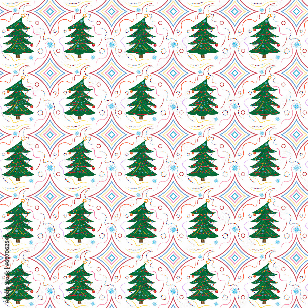 Obraz premium beautiful colorful Christmas background with green spruce