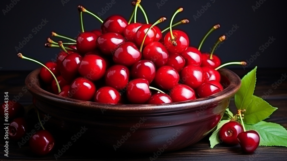 cherries in a bowl HD 8K wallpaper Stock Photographic Image cherries in a bowl HD 8K wallpaper Stock Photographic Image
