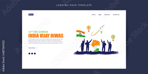 Vector illustration of Vijay Diwas Website landing page banner Template