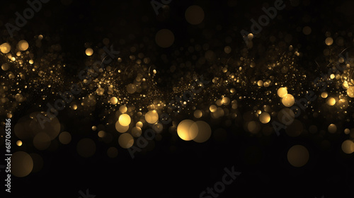 Golden lights weave a mesmerizing tapestry on a stylish black backdrop.