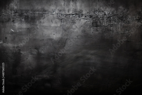 Experience the weathered elegance of a black wall texture against a dark concrete floor manifesting an old grunge background.
