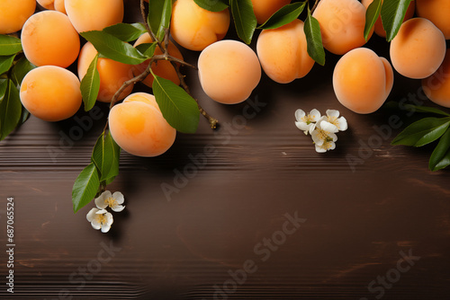 Apricot textures vintage, flat lay with copy space