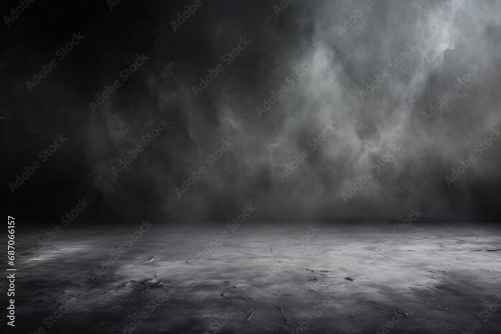 Experience the enigmatic allure of a dark concrete floor draped in mist. Experience the enigmatic allure of a dark concrete floor draped in mist.