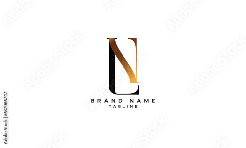 LN, NL, Abstract initial monogram letter alphabet logo design