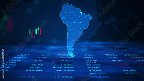 South America stock market and economic business growth photo