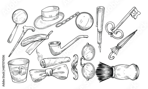 gentleman accessories handdrawn collection