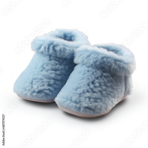 Children's wool Slippers isolated on white background © keystoker