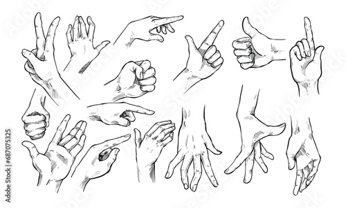 gesture hands handdrawn collection