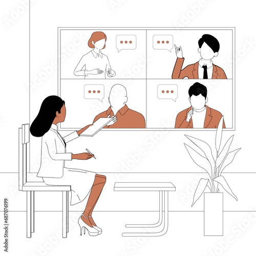 The girl-journalist conducts live broadcasts of positive interviews with famous personalities of businessmen and politicians. 