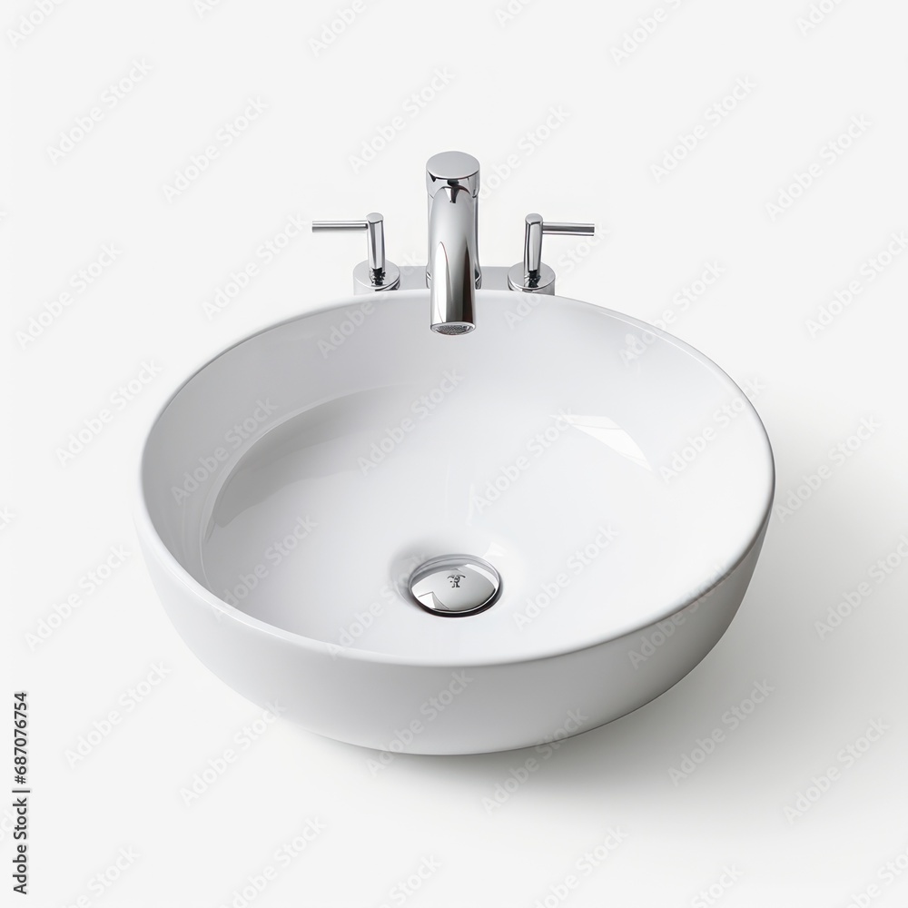 Sink with faucet isolated on a white background Sink with faucet isolated on a white background