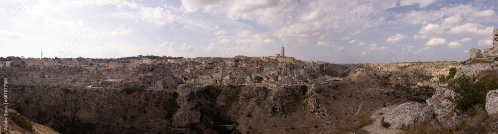 Panorama de Matera en Italie.