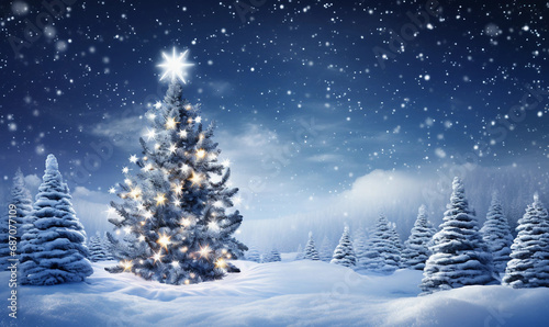 christmas tree and snow © Sadia