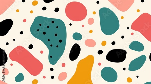 colorful dots and shapes pattern