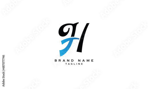 HT, TH, Abstract initial monogram letter alphabet logo design