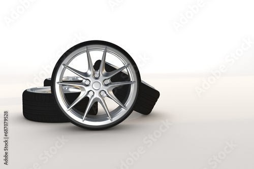 Automobile parts a 3D car wheels concept