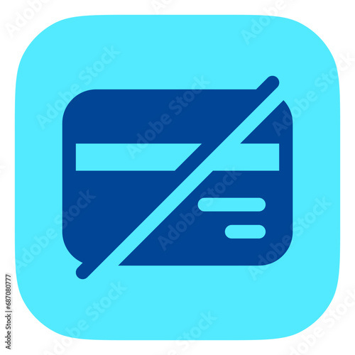 Editable block card, no card payment vector icon. Part of a big icon set family.  Finance, business, investment, accounting. Perfect for web and app interfaces, presentations, infographics, etc