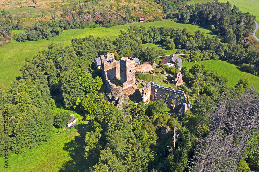 The ruins of the Rokstejn castle near Jihlava in the Czech Republic