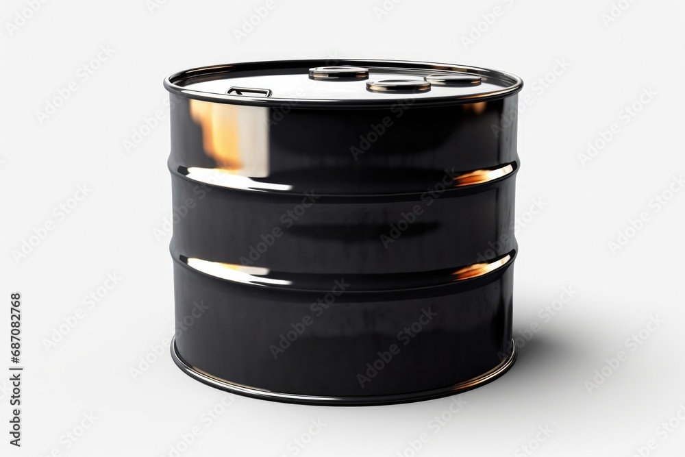 Isolated Oil Barrel in Black and White. Concept of Fuel and Gasoline Drum in Oil Industry Isolated Oil Barrel in Black and White. Concept of Fuel and Gasoline Drum in Oil Industry