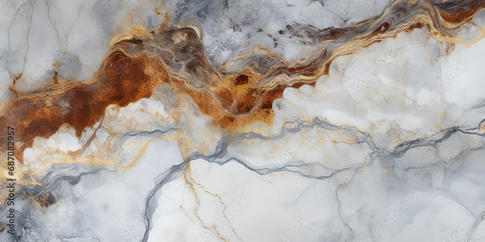 High Resolution Marble Texture Design Background White marble with gold and fire orange opal abstract background  a piece of glass with a brown and white marble Ai Generative
