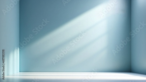 Soft light blue background with a diagonal light beam creating a peaceful and serene ambiance for various uses