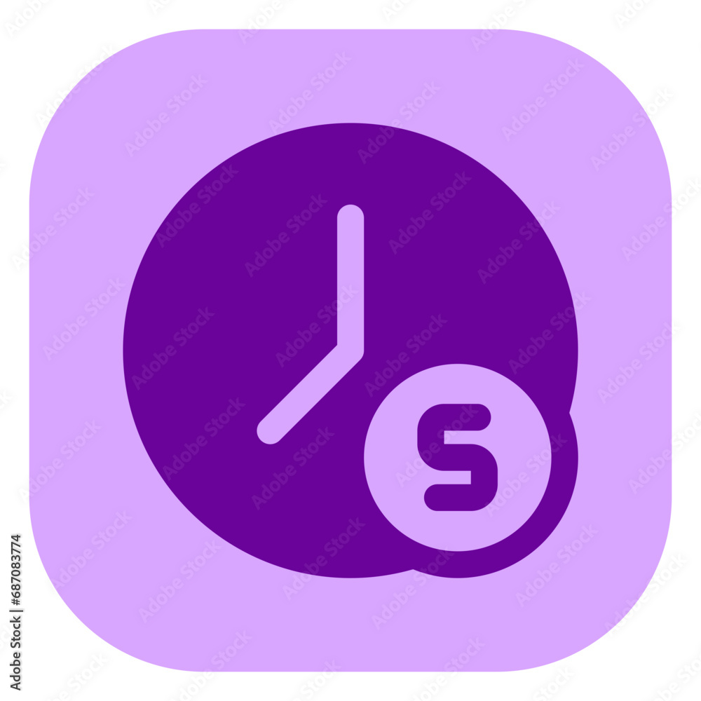 Editable countdown timer 5 seconds vector icon. Part of a big icon set family. Perfect for web and app interfaces, presentations, infographics, etc