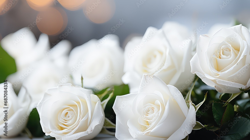 Bouquet of white roses. Beautiful floral composition for wedding, Valentine's day, birthday. Bouquet of white roses. Beautiful floral composition for wedding, Valentine's day, birthday.