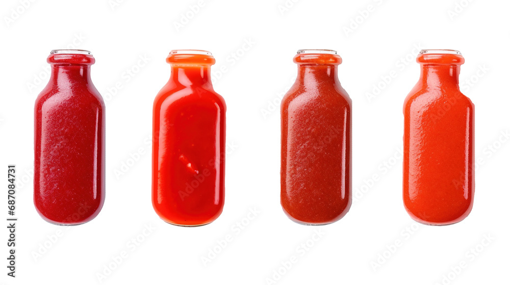 Collection of ketchup, tomato sauce isolated on transparent background, PNG image with background removed, Created with Generative Ai technology. Collection of ketchup, tomato sauce isolated on transparent background, PNG image with background removed, Created with Generative Ai technology.