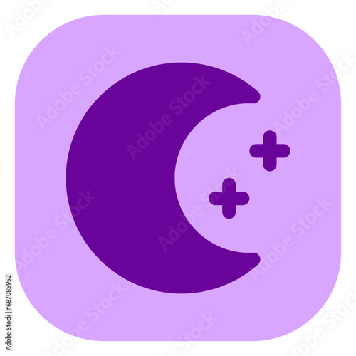 Editable crescent moon and stars vector icon. Part of a big icon set family. Perfect for web and app interfaces, presentations, infographics, etc