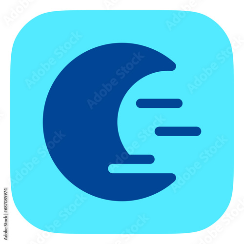 Editable cloudy windy moon vector icon. Part of a big icon set family. Perfect for web and app interfaces, presentations, infographics, etc