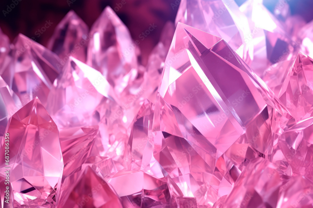 Abstract pink crystal background with light refraction Abstract pink crystal background with light refraction