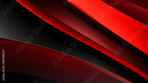 Bold red and black gradient background with sleek finish