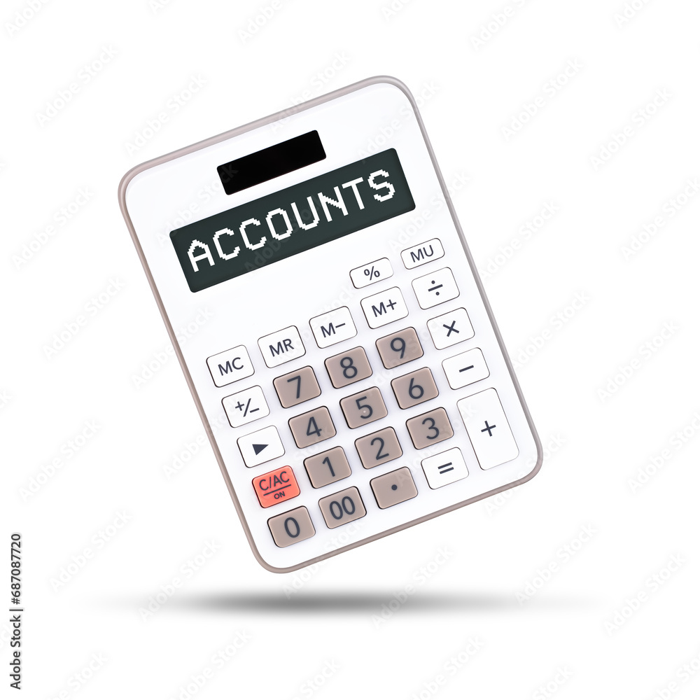 Accounts calculator isolated on white background Accounts calculator isolated on white background